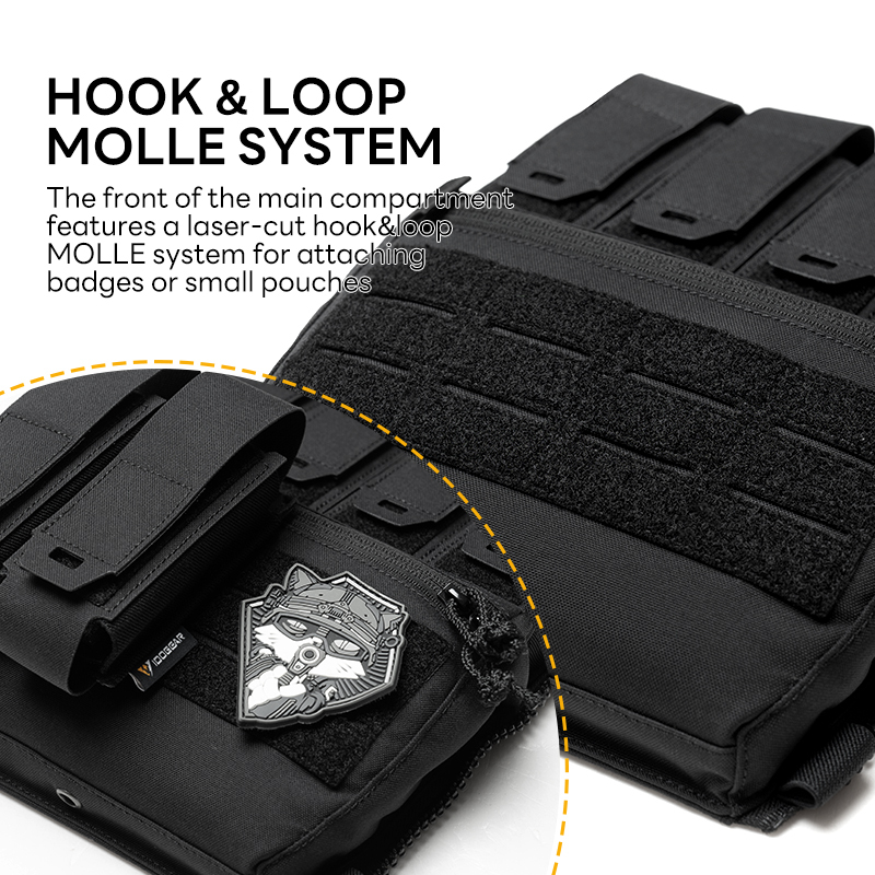 IDOGEAR Multi-functional Back Panel Bag Outdoor Tool Quick Access MOLLE Utility with Utility Zipper  (NO.35141)