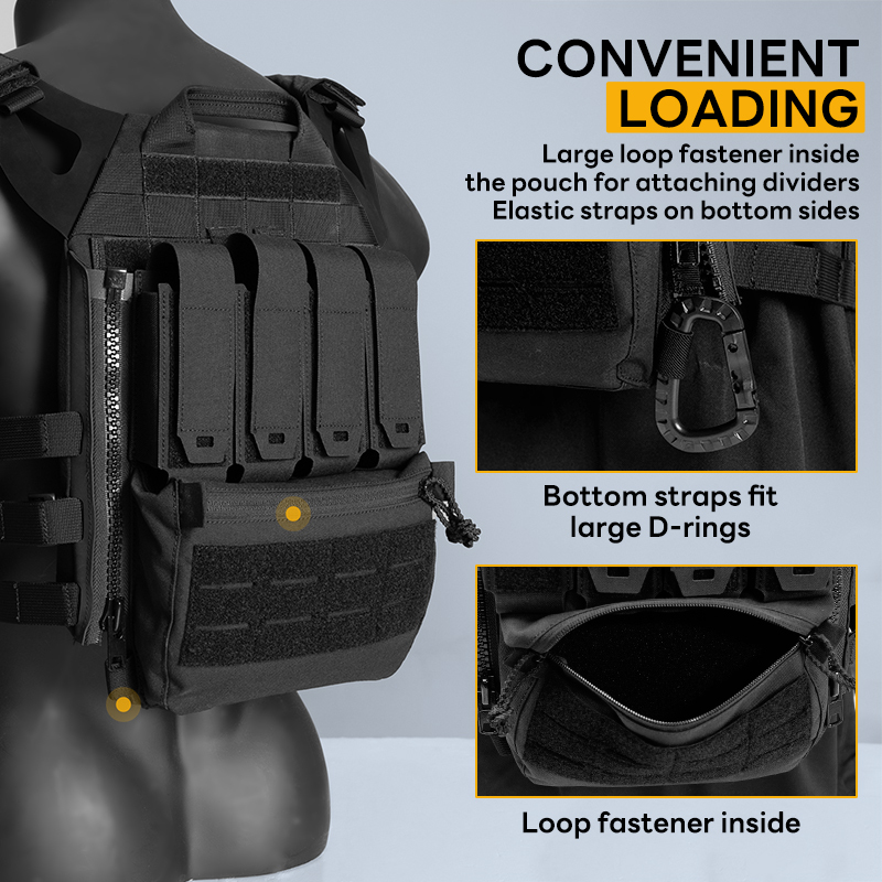 IDOGEAR Multi-functional Back Panel Bag Outdoor Tool Quick Access MOLLE Utility with Utility Zipper  (NO.35141)
