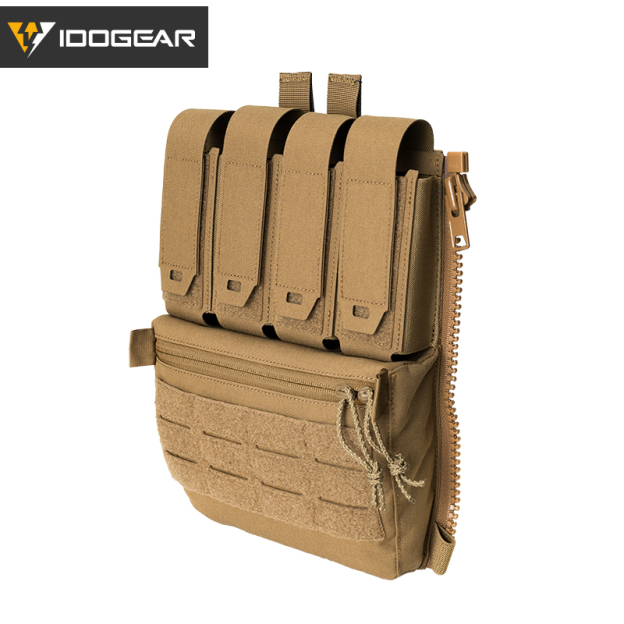 IDOGEAR Multi-functional Back Panel Bag Outdoor Tool Quick Access MOLLE Utility with Utility Zipper  (NO.35141)