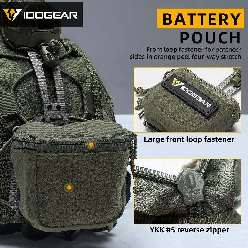 IDOGEAR Tactical NVG Battery Retention Pouch Tegris Hook&loop PVS31 Battery c
