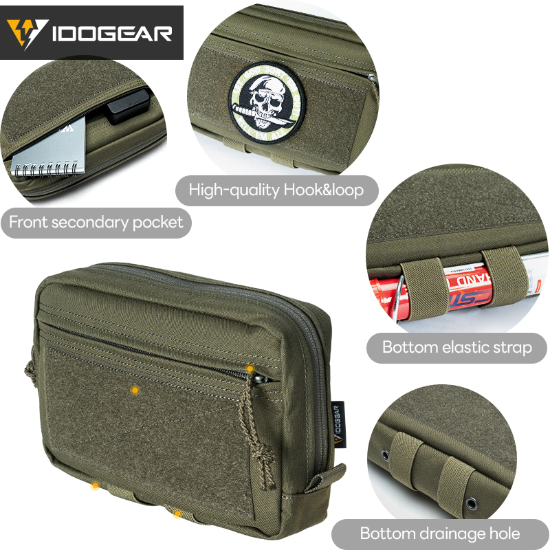 IDOGEAR Tactical Belt Bag Multi-functional Pouch for Vest Hook&loop Lightweight 35144