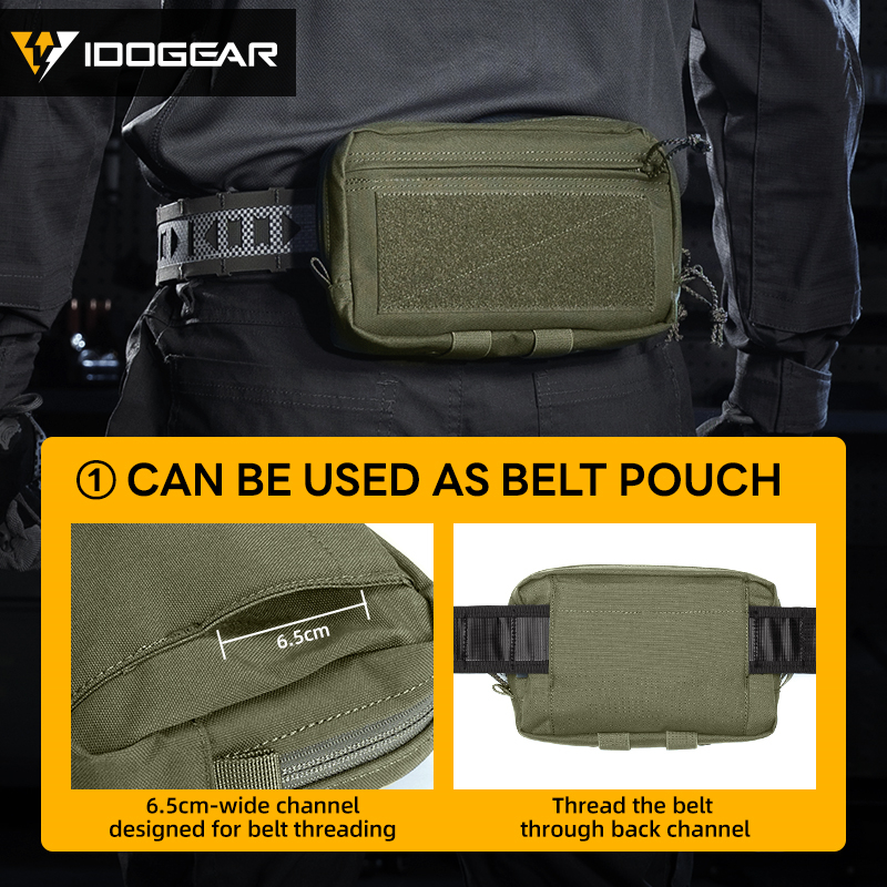 IDOGEAR Tactical Belt Bag Multi-functional Pouch for Vest Hook&loop Lightweight 35144