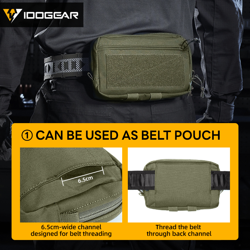 IDOGEAR Tactical Belt Bag Multi-functional Pouch for Vest Hook&loop Lightweight 35144