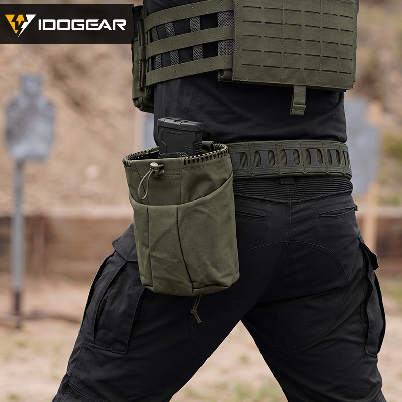 IDOGEAR Multi-Purpose Dump Pouch Foldable Recycling Pouch with Laser-Cut MOLLE System for Outdoor 35145