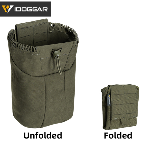 IDOGEAR Multi-Purpose Dump Pouch Foldable Recycling Pouch with Laser-Cut MOLLE System for Outdoor 35145
