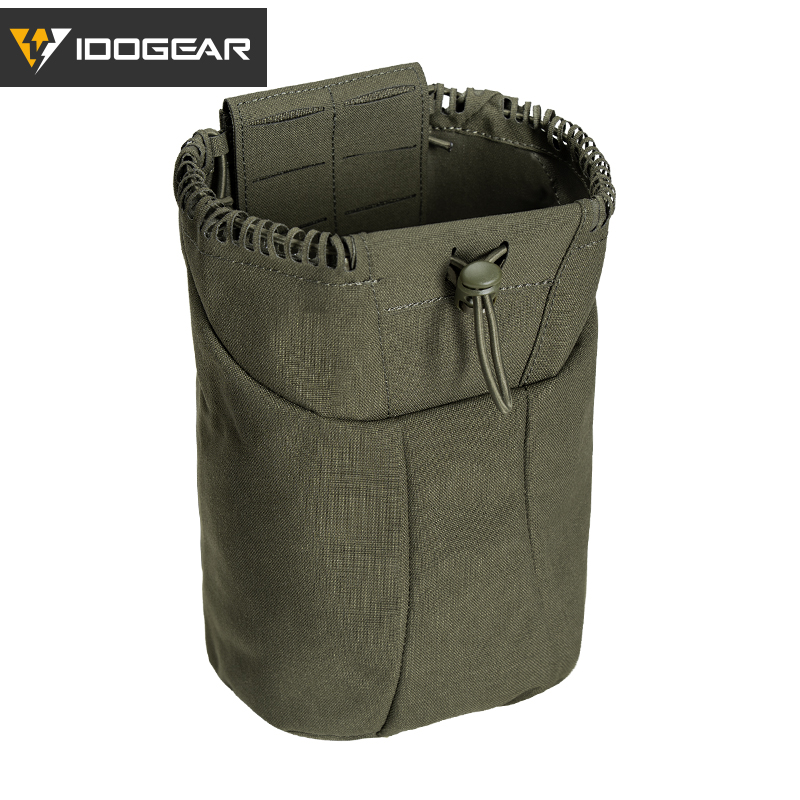 IDOGEAR Multi-Purpose Dump Pouch Foldable Recycling Pouch with Laser-Cut MOLLE System for Outdoor 35145