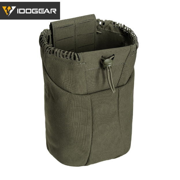 IDOGEAR Multi-Purpose Dump Pouch Foldable Recycling Pouch with Laser-Cut MOLLE System for Outdoor 35145