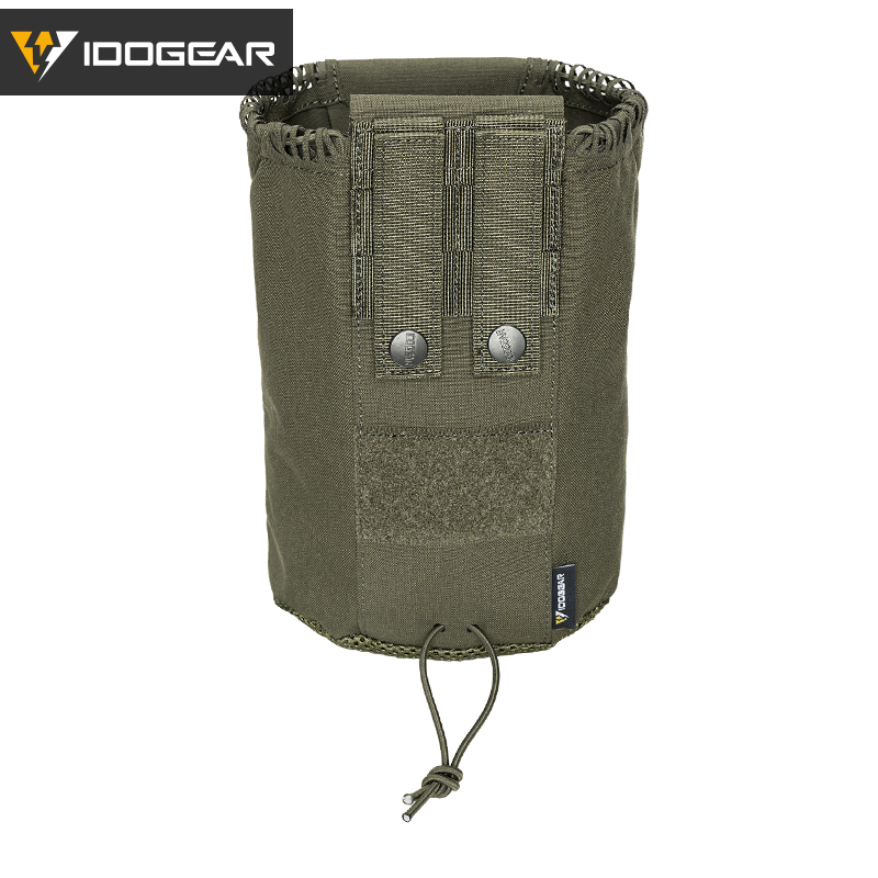 IDOGEAR Multi-Purpose Dump Pouch Foldable Recycling Pouch with Laser-Cut MOLLE System for Outdoor 35145