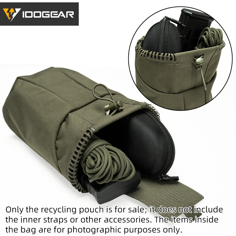 IDOGEAR Multi-Purpose Dump Pouch Foldable Recycling Pouch with Laser-Cut MOLLE System for Outdoor 35145