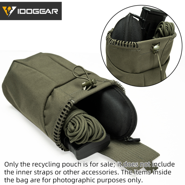 IDOGEAR Multi-Purpose Dump Pouch Foldable Recycling Pouch with Laser-Cut MOLLE System for Outdoor 35145