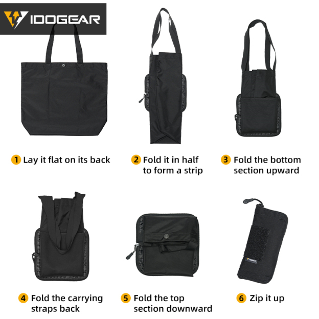 IDOGEAR Handbag Foldable Shoulder bag with Detachable Hook&Loop Pouch Gym  Daily Outdoor Sports Bag 35146