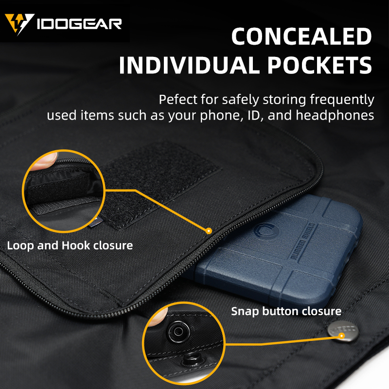 IDOGEAR Handbag Foldable Shoulder bag with Detachable Hook&Loop Pouch Gym  Daily Outdoor Sports Bag 35146