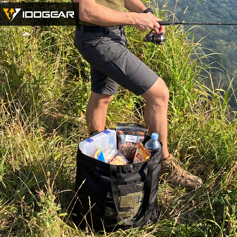 IDOGEAR Handbag Foldable Shoulder bag with Detachable Hook&Loop Pouch Gym  Daily Outdoor Sports Bag 35146
