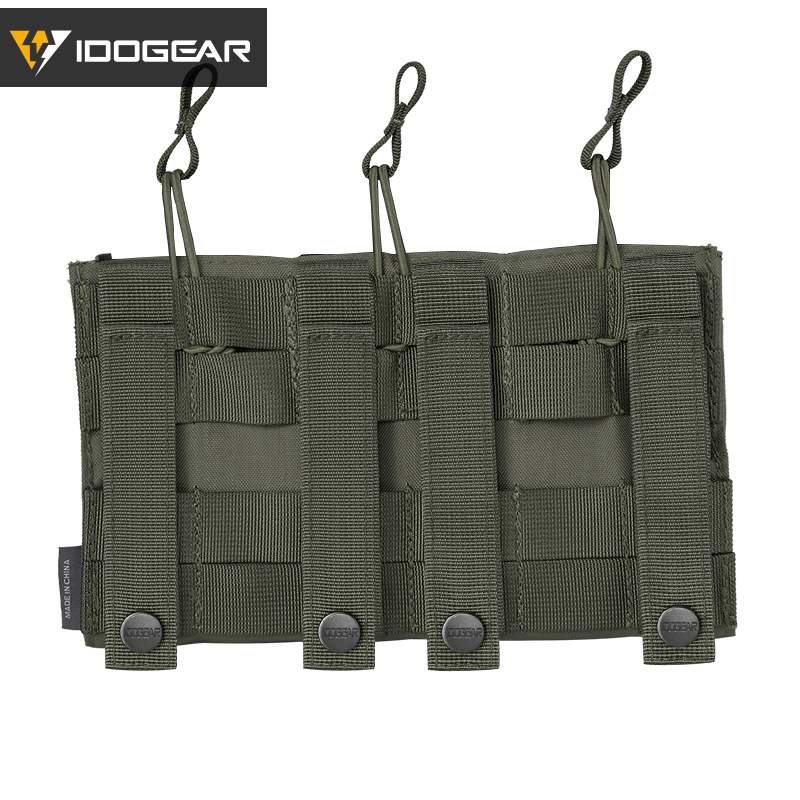 IDOGEAR Triple‑Slot Utility Storage Pouch Open 5.56mm Fit for M4 M16 AR-15 3526