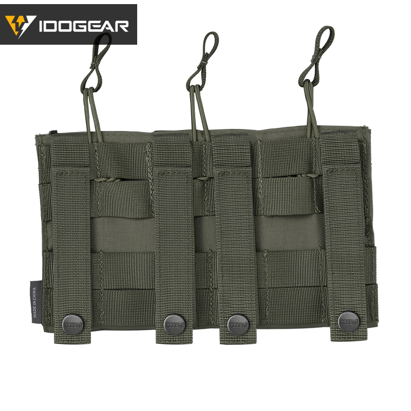 IDOGEAR Triple‑Slot Utility Storage Pouch Open 5.56mm Fit for M4 M16 AR-15 3526