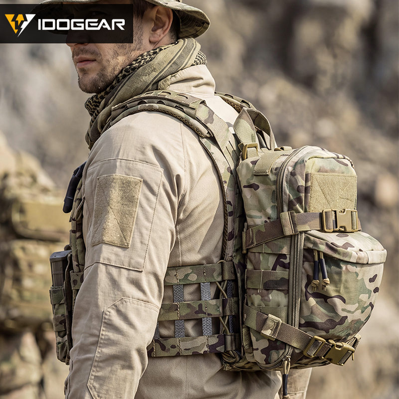 IDOGEAR Hydration Backpack with Hidden Water Outlet MOLLE Compatible Bag 3530
