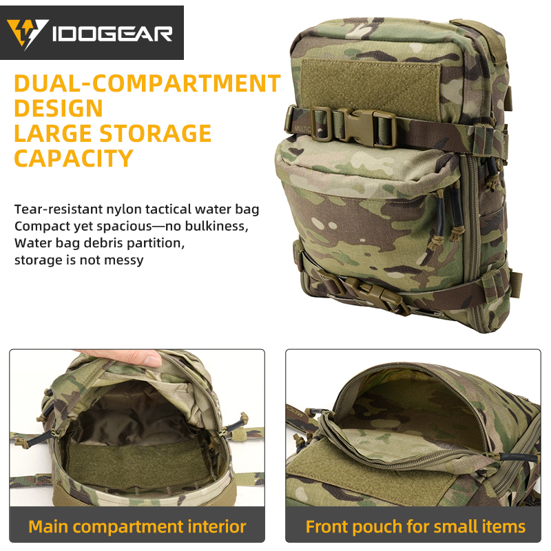 IDOGEAR Hydration Backpack with Hidden Water Outlet MOLLE Compatible Bag 3530