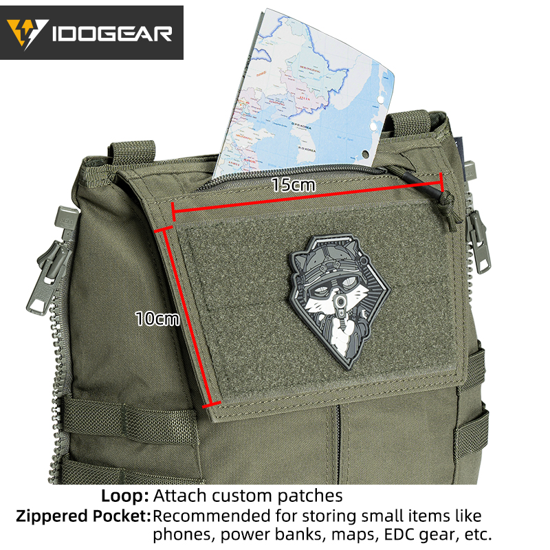 IDOGEAR Tactical Zip-on Panel Pouch Backpack Vest Accessory Bag