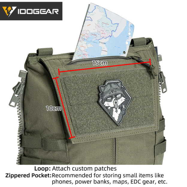 IDOGEAR Tactical Zip-on Panel Pouch Backpack Vest Accessory Bag for CPC AVS JPC2.0 3531