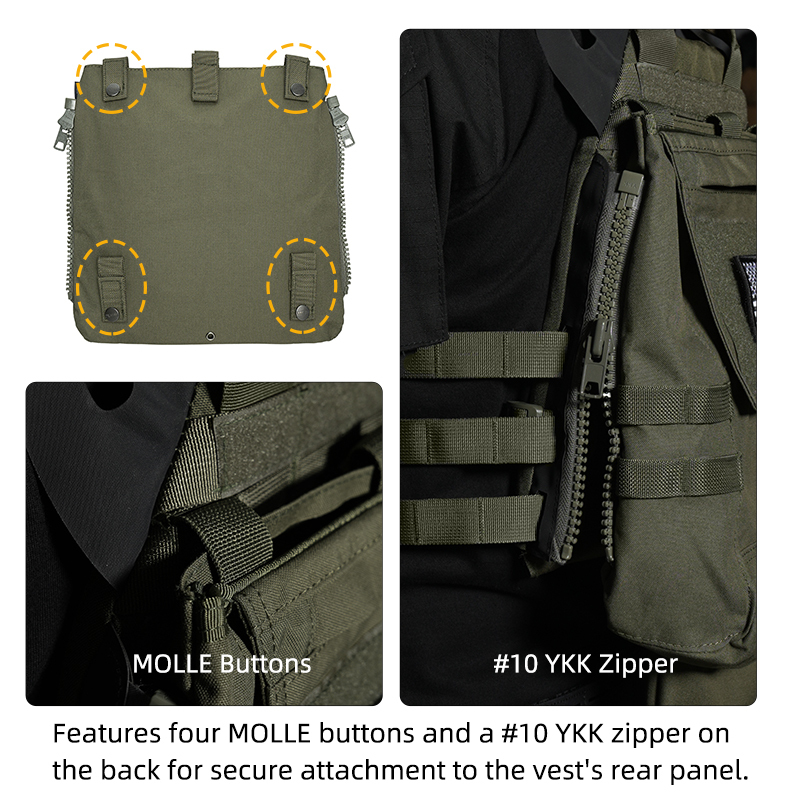 IDOGEAR Outdoor Zip-on Panel Pouch with Zipper Adapter Vest Connection 3531-2Pack