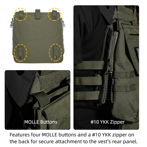 IDOGEAR Outdoor Zip-on Panel Pouch with Zipper Adapter Vest Connection 3531-2Pack