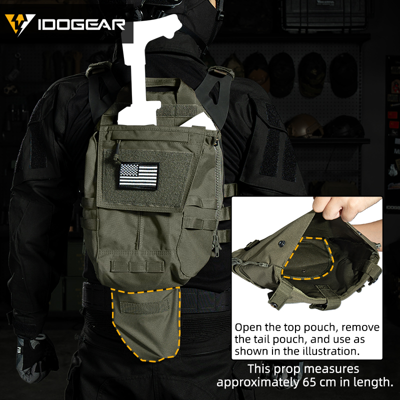 IDOGEAR Tactical Zip-on Panel Pouch Backpack Vest Accessory Bag