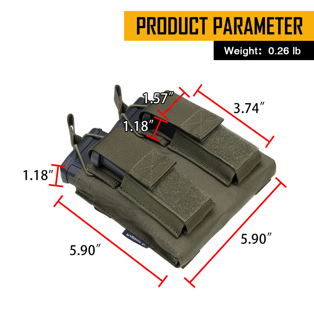 IDOGEAR Double Kangaroo Mag Pouch, Molle  For M4/M16 Magazines 3546