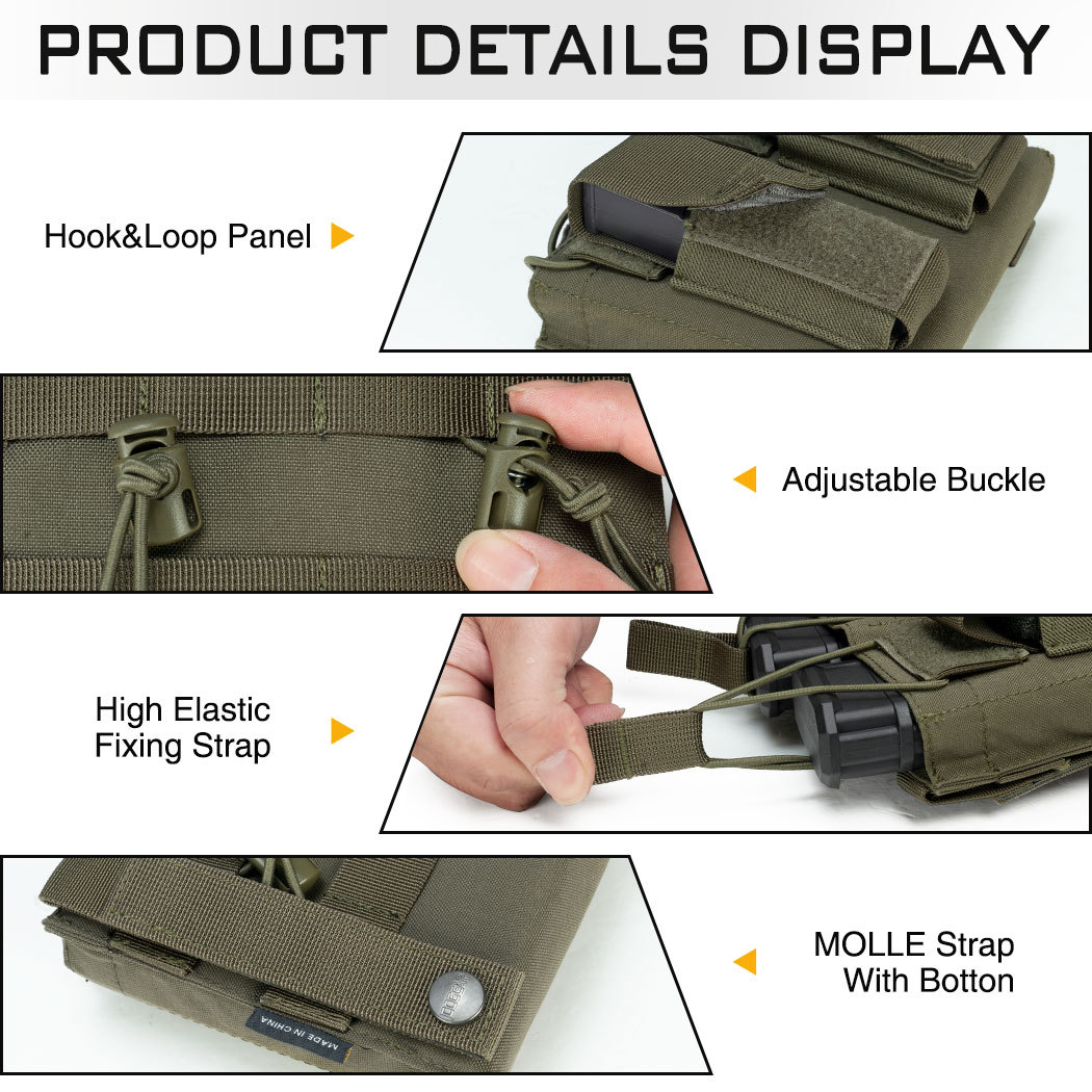 IDOGEAR Double Kangaroo Mag Pouch, Molle  For M4/M16 Magazines 3546