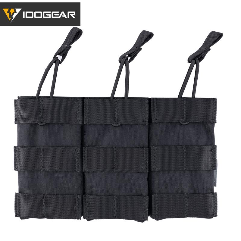 IDOGEAR Triple Mag Pouch 5.56mm MOLLE Open-Top Magazine Pouch Triple Tactical Mag Holder for M4/M16/AR Series Magazine 500D Nylon 3547-IDOGEAR INDUSTRIAL