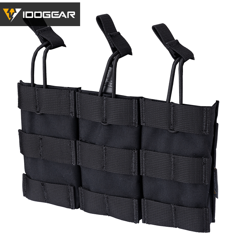 IDOGEAR Triple Mag Pouch 5.56mm MOLLE Open-Top Magazine Pouch Triple Tactical Mag Holder for M4/M16/AR Series Magazine 500D Nylon 3547-IDOGEAR INDUSTRIAL