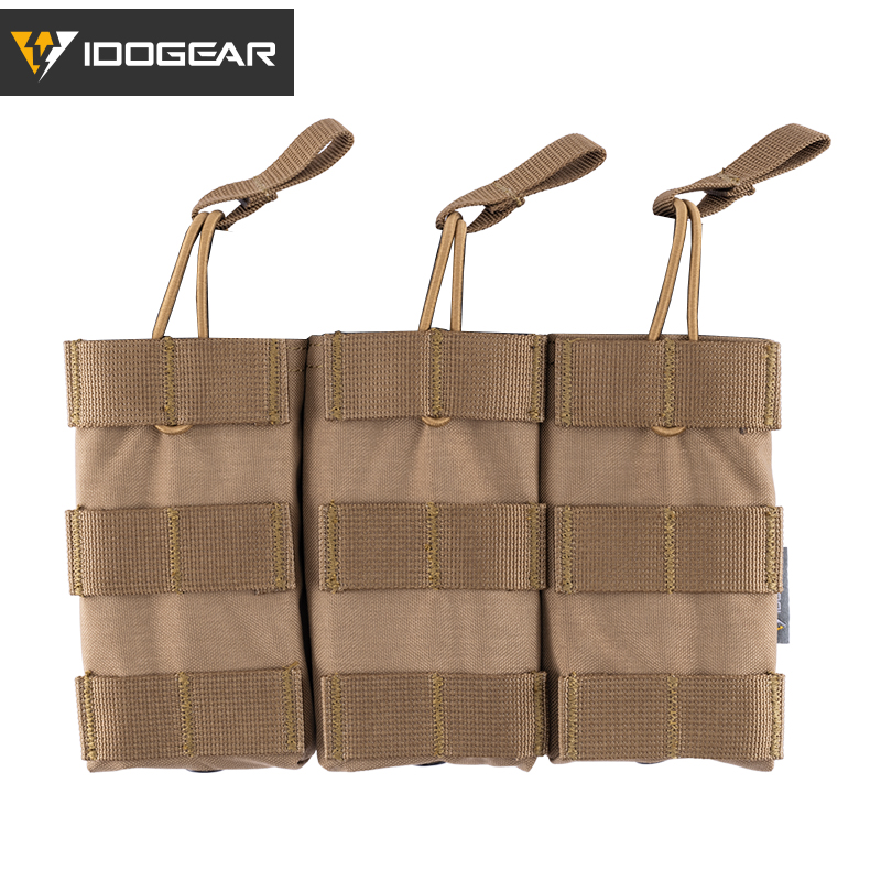 IDOGEAR Triple Mag Pouch 5.56mm MOLLE Open-Top Magazine Pouch Triple Tactical Mag Holder for M4/M16/AR Series Magazine 500D Nylon 3547-IDOGEAR INDUSTRIAL