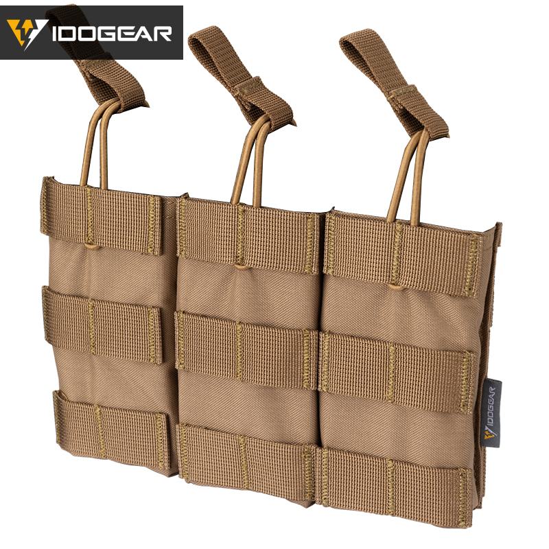 IDOGEAR Triple Mag Pouch 5.56mm MOLLE Open-Top Magazine Pouch Triple Tactical Mag Holder for M4/M16/AR Series Magazine 500D Nylon 3547-IDOGEAR INDUSTRIAL
