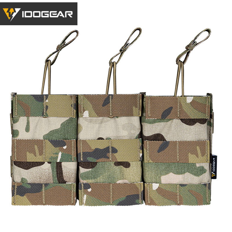 IDOGEAR Triple Mag Pouch 5.56mm MOLLE Open-Top Magazine Pouch Triple Tactical Mag Holder for M4/M16/AR Series Magazine 500D Nylon 3547-IDOGEAR INDUSTRIAL