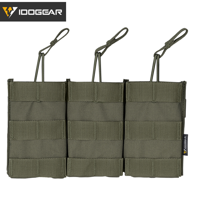 IDOGEAR Triple Mag Pouch 5.56mm MOLLE Open-Top Magazine Pouch Triple Tactical Mag Holder for M4/M16/AR Series Magazine 500D Nylon 3547-IDOGEAR INDUSTRIAL