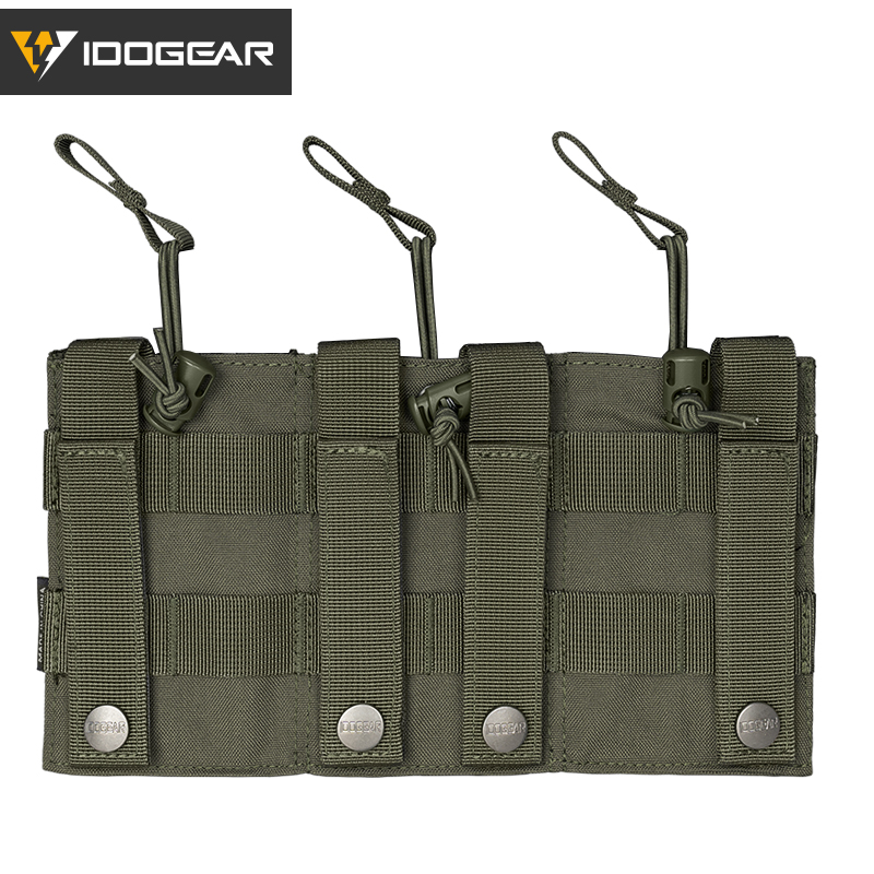 IDOGEAR Triple Mag Pouch 5.56mm MOLLE Open-Top Magazine Pouch Triple Tactical Mag Holder for M4/M16/AR Series Magazine 500D Nylon 3547-IDOGEAR INDUSTRIAL