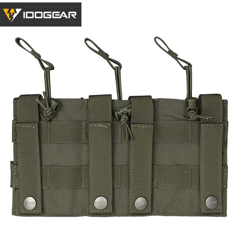 IDOGEAR Triple Mag Pouch 5.56mm MOLLE Open-Top Magazine Pouch Triple Tactical Mag Holder for M4/M16/AR Series Magazine 500D Nylon 3547-IDOGEAR INDUSTRIAL