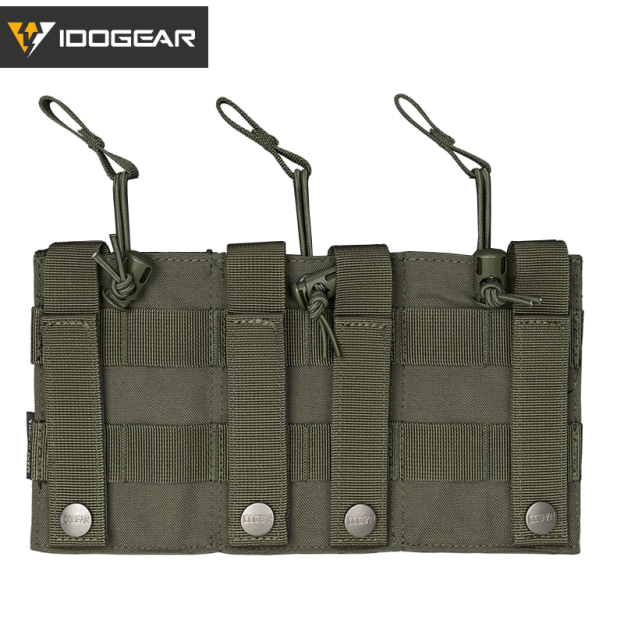 IDOGEAR Triple Mag Pouch 5.56mm MOLLE Open-Top Magazine Pouch Triple Tactical Mag Holder for M4/M16/AR Series Magazine 500D Nylon 3547-IDOGEAR INDUSTRIAL