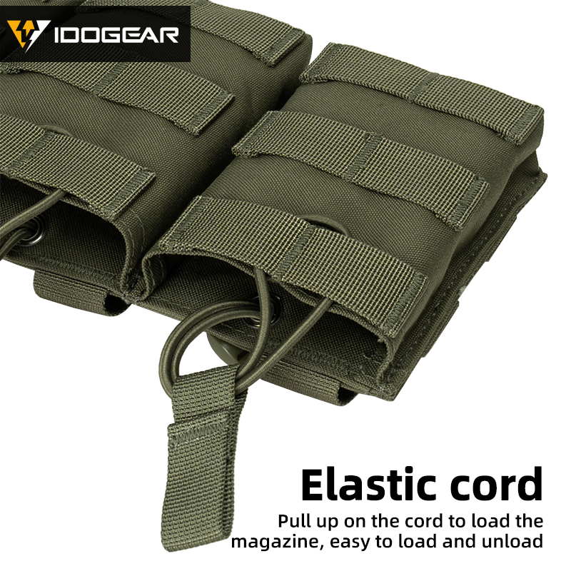 IDOGEAR Triple Mag Pouch 5.56mm MOLLE Open-Top Magazine Pouch Triple Tactical Mag Holder for M4/M16/AR Series Magazine 500D Nylon 3547