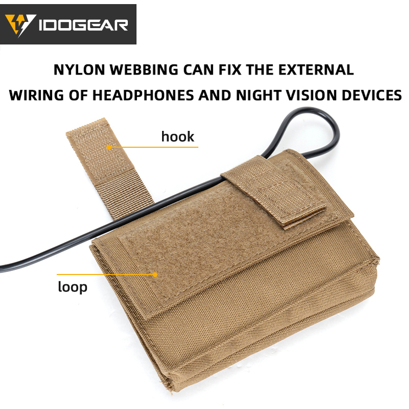 IDOGEAR Tactical FAST Helmet Utility Pouch Removable Rear Pouch NVG Counterweight Battery Pouch 3549