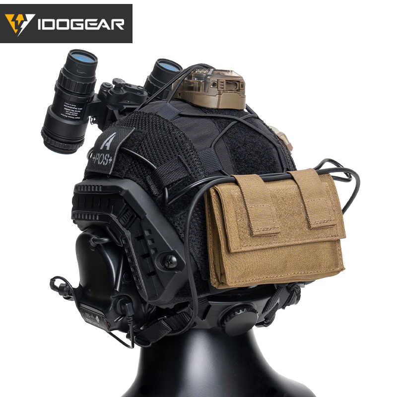 IDOGEAR Tactical FAST Helmet Utility Pouch Removable Rear Pouch NVG Counterweight Battery Pouch 3549