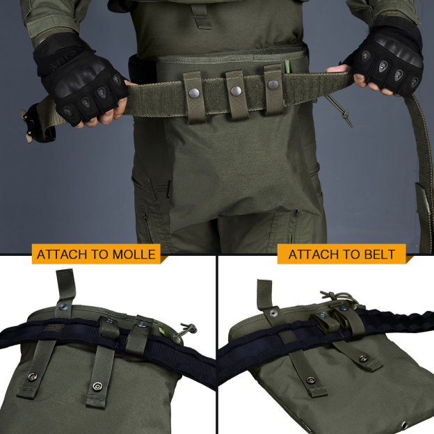 IDOGEAR MOLLE Dump Pouch Tactical Mag Recovery Pouch Drawstring Magazine Recycling Pouch Gear 3550
