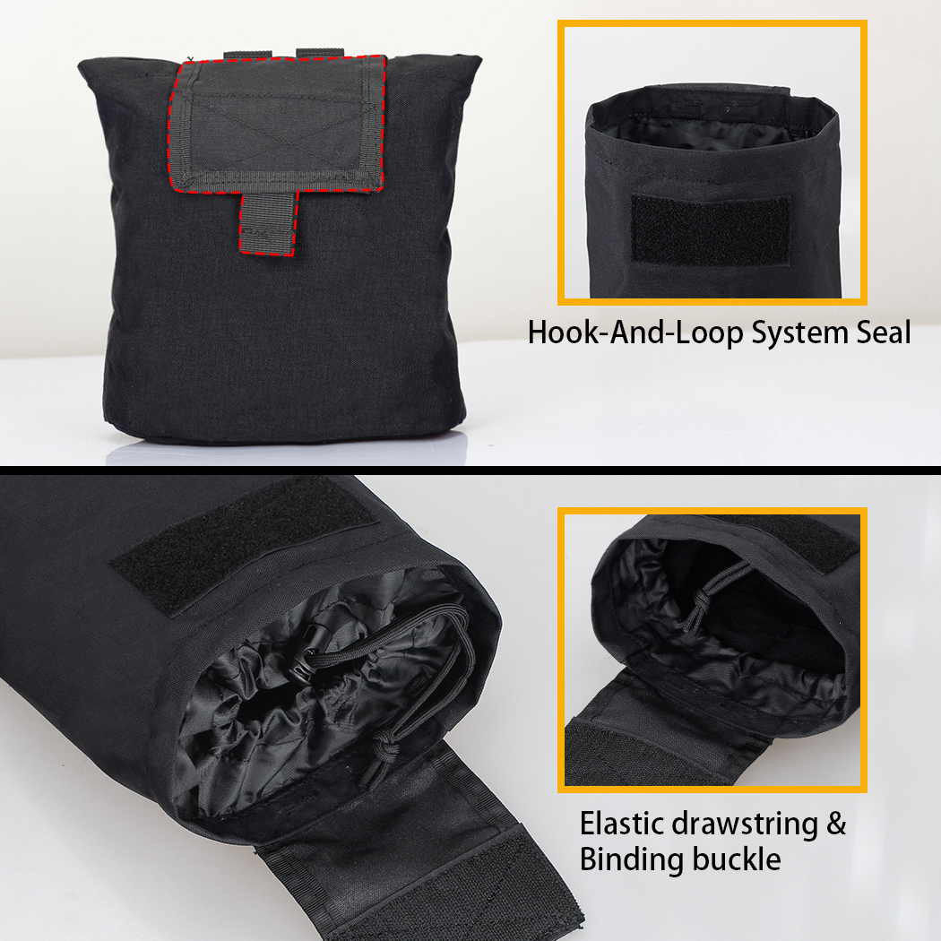 IDOGEAR Dump Pouch Tactical MOLLE Folding Mag Recycling Bag Recovery Pouch Drawstring Mag Pouch 3551
