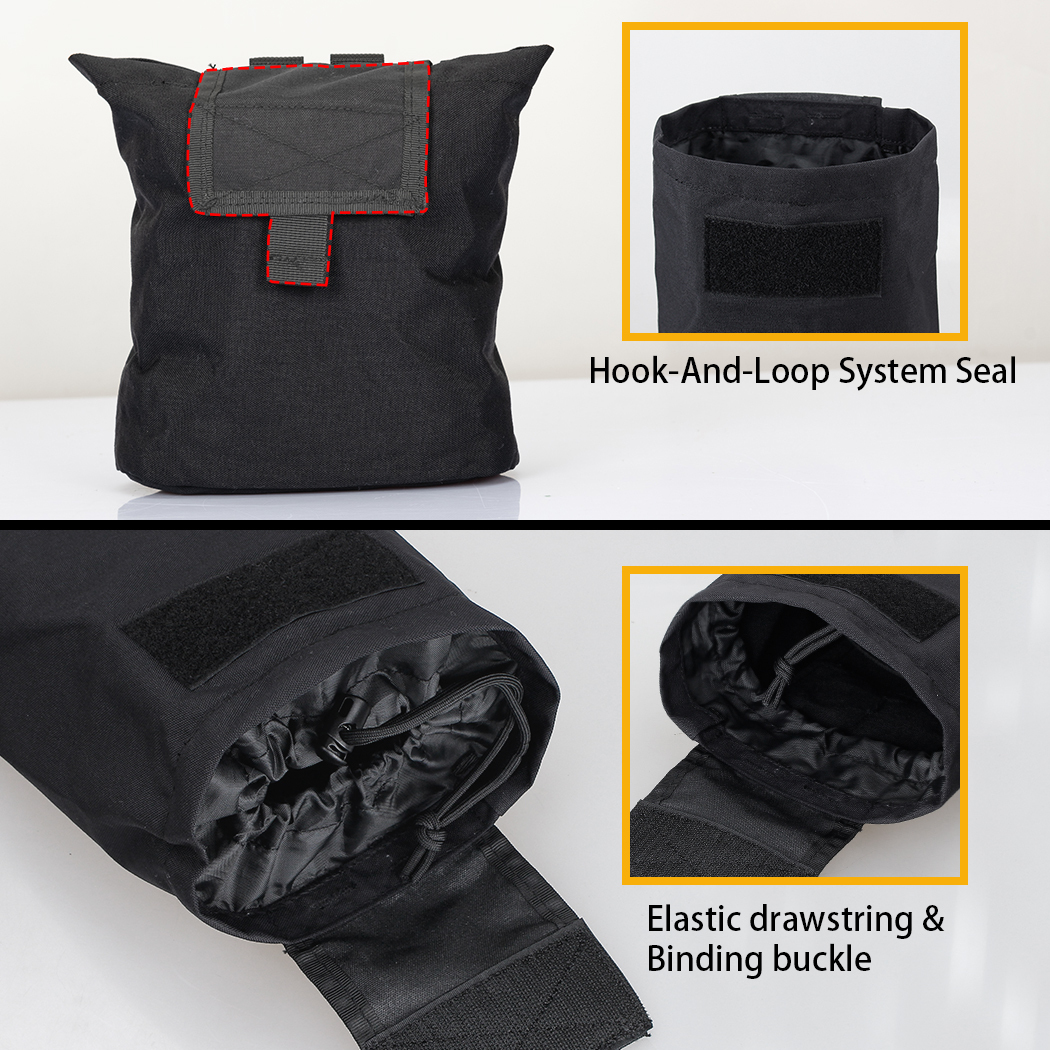 IDOGEAR Dump Pouch Tactical MOLLE Folding Mag Recycling Bag Recovery Pouch Drawstring Mag Pouch 3551