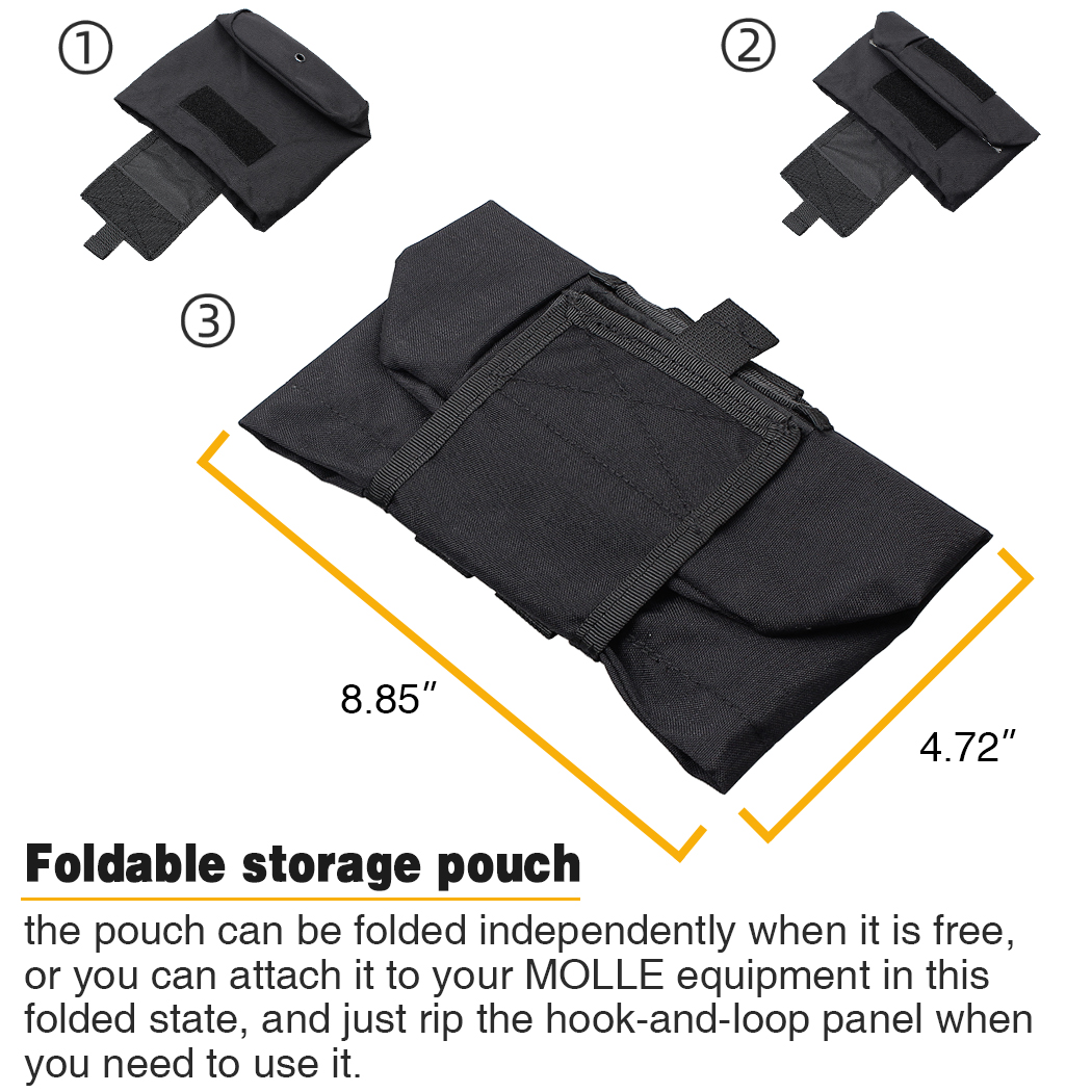 IDOGEAR Dump Pouch Tactical MOLLE Folding Mag Recycling Bag Recovery Pouch Drawstring Mag Pouch 3551