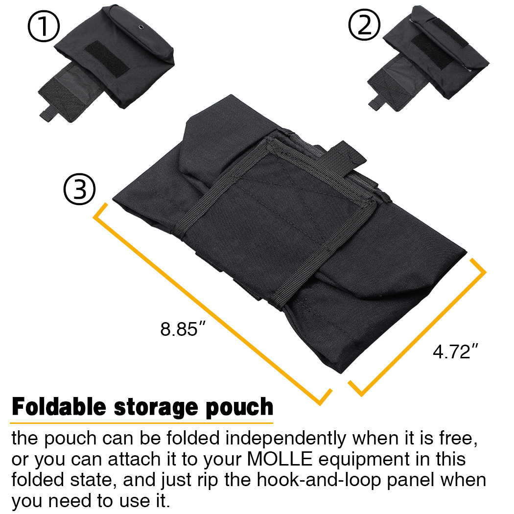 IDOGEAR Dump Pouch Tactical MOLLE Folding Mag Recycling Bag Recovery Pouch Drawstring Mag Pouch 3551