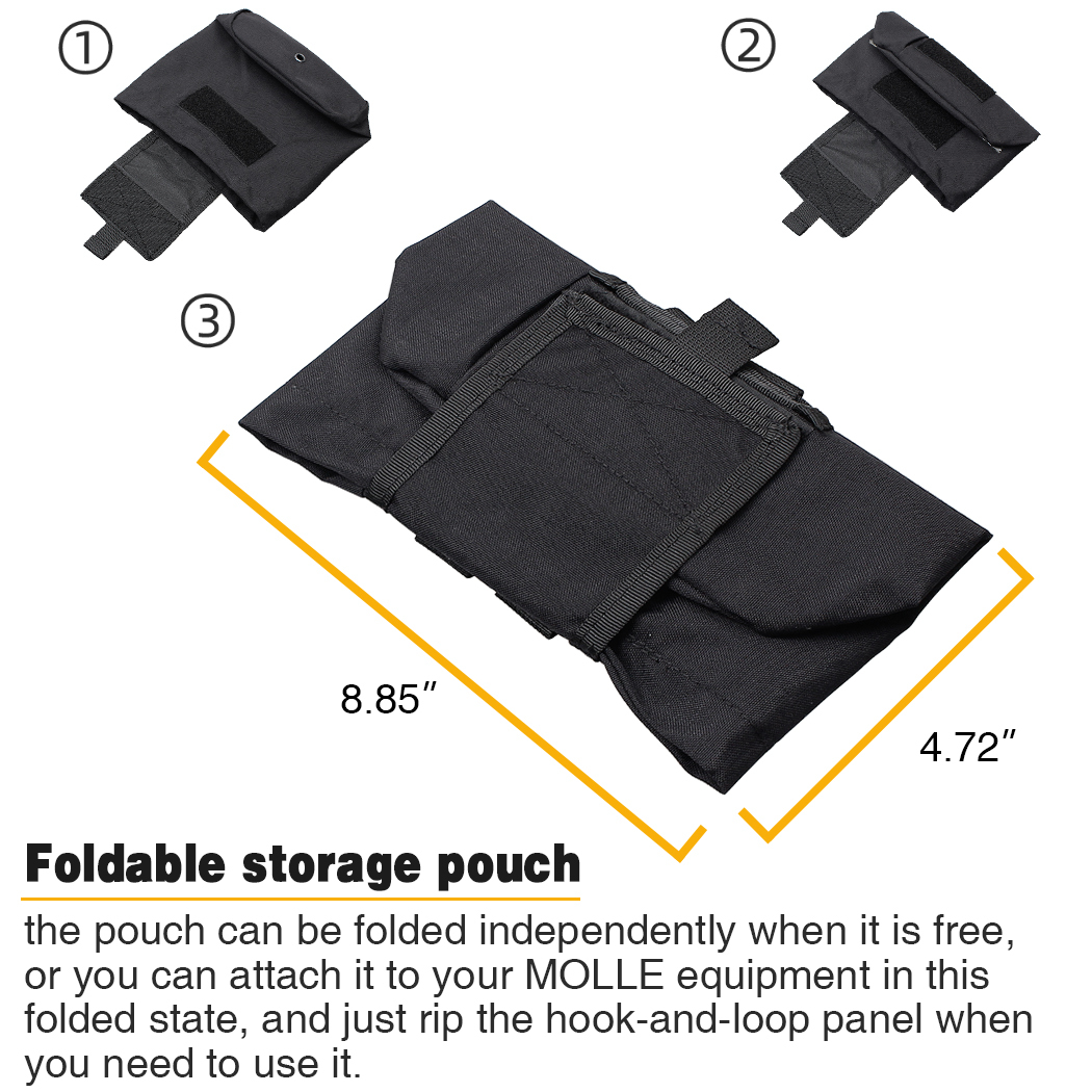 IDOGEAR Dump Pouch Tactical MOLLE Folding Mag Recycling Bag Recovery Pouch Drawstring Mag Pouch 3551