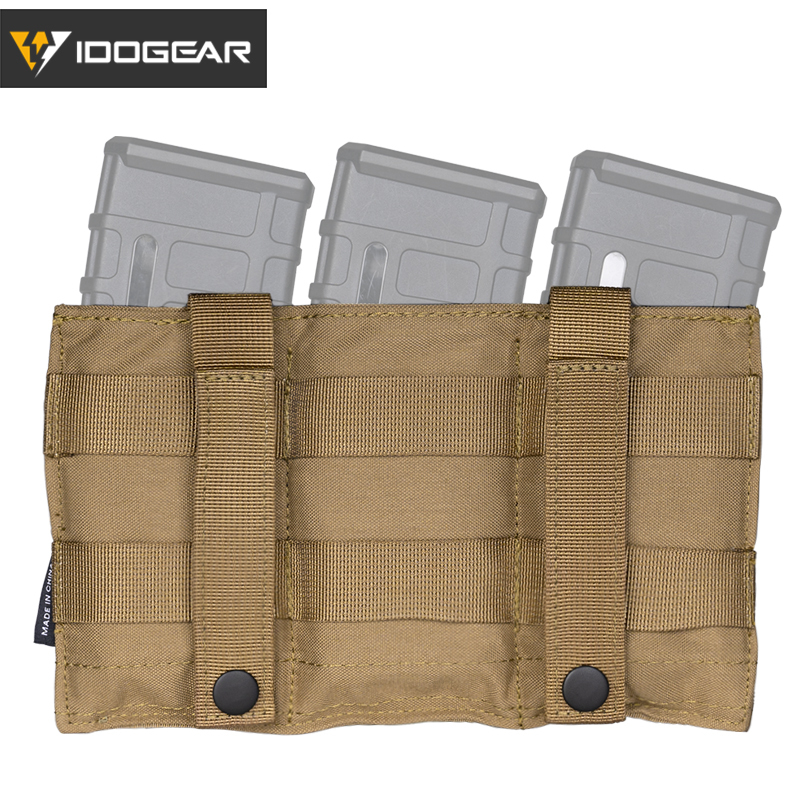 IDOGEAR Triple Mag Pouch Elastic Molle Carrier for M4/M16/AR Mag 3555