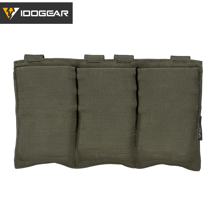IDOGEAR Triple Mag Pouch Elastic Molle Carrier for M4/M16/AR Mag 3555