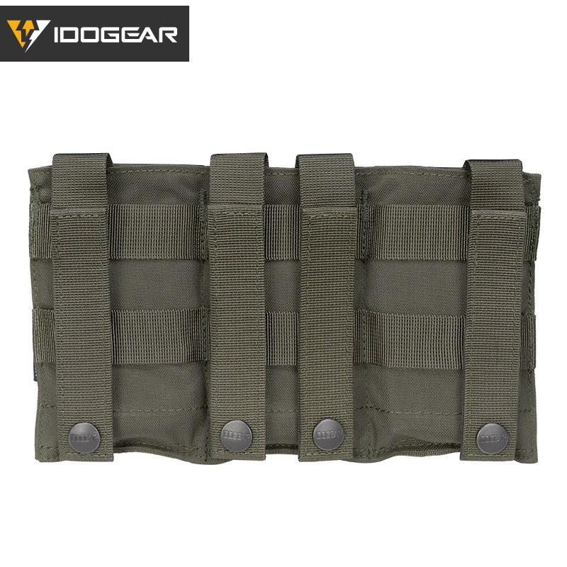 IDOGEAR Triple Mag Pouch Elastic Molle Carrier for M4/M16/AR Mag 3555