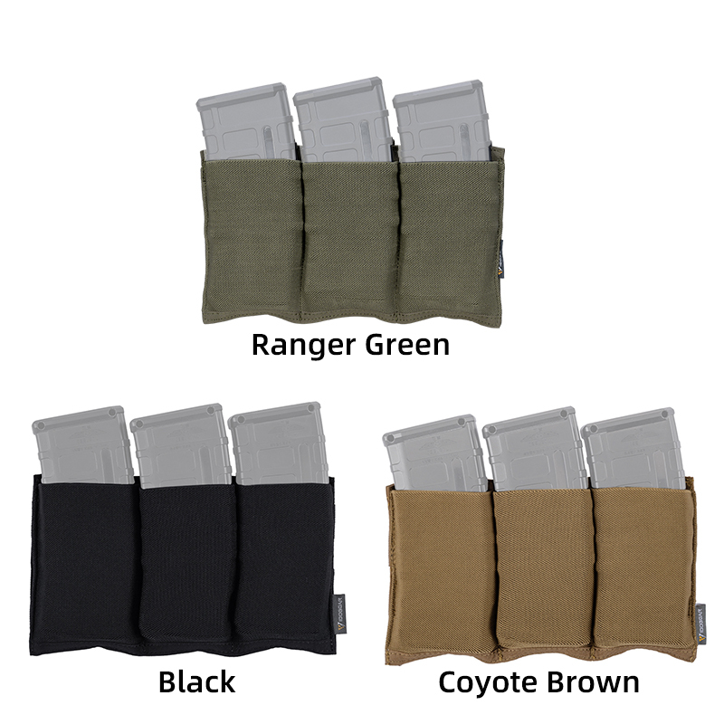 IDOGEAR Triple Mag Pouch Elastic Molle Carrier for M4/M16/AR Mag 3555